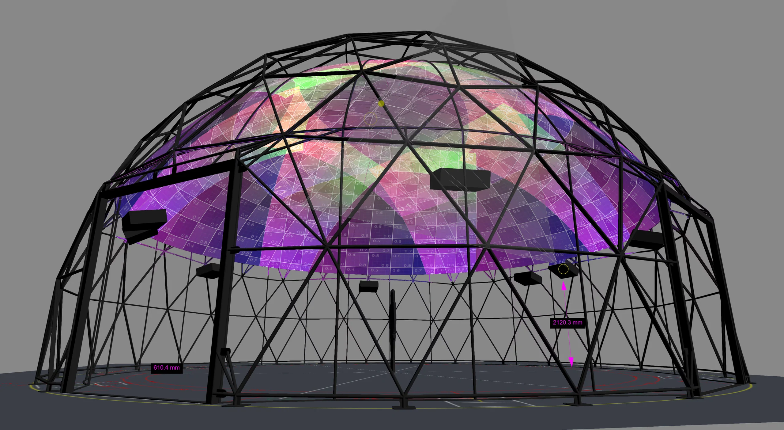 Immersive projection dome for trade shows and events