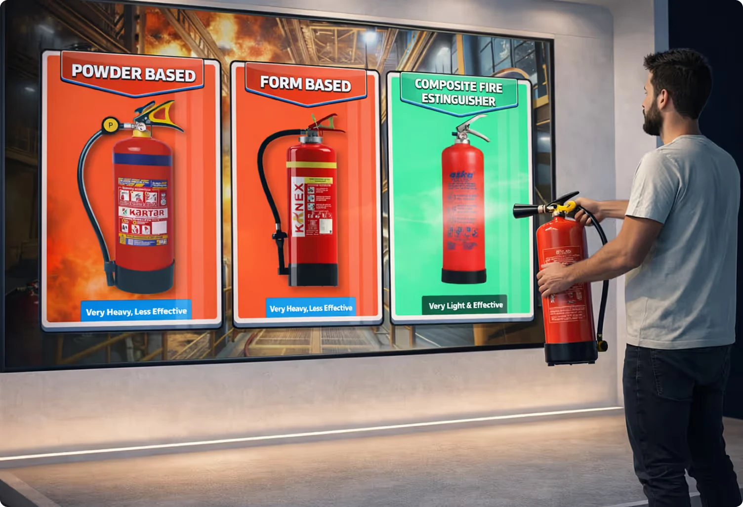 VR, MR and AR sales kits for fire extinguisher manufacturers