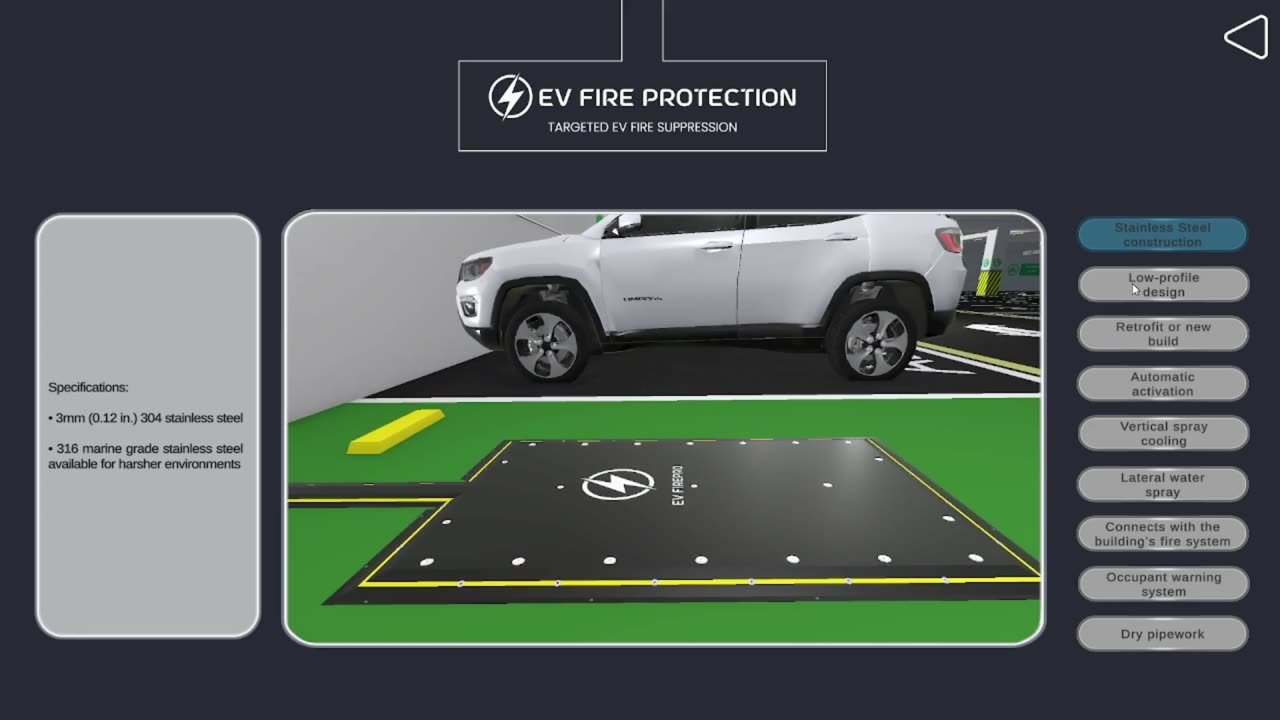 EV Fire Pro: Interactive EV fire-protection product app